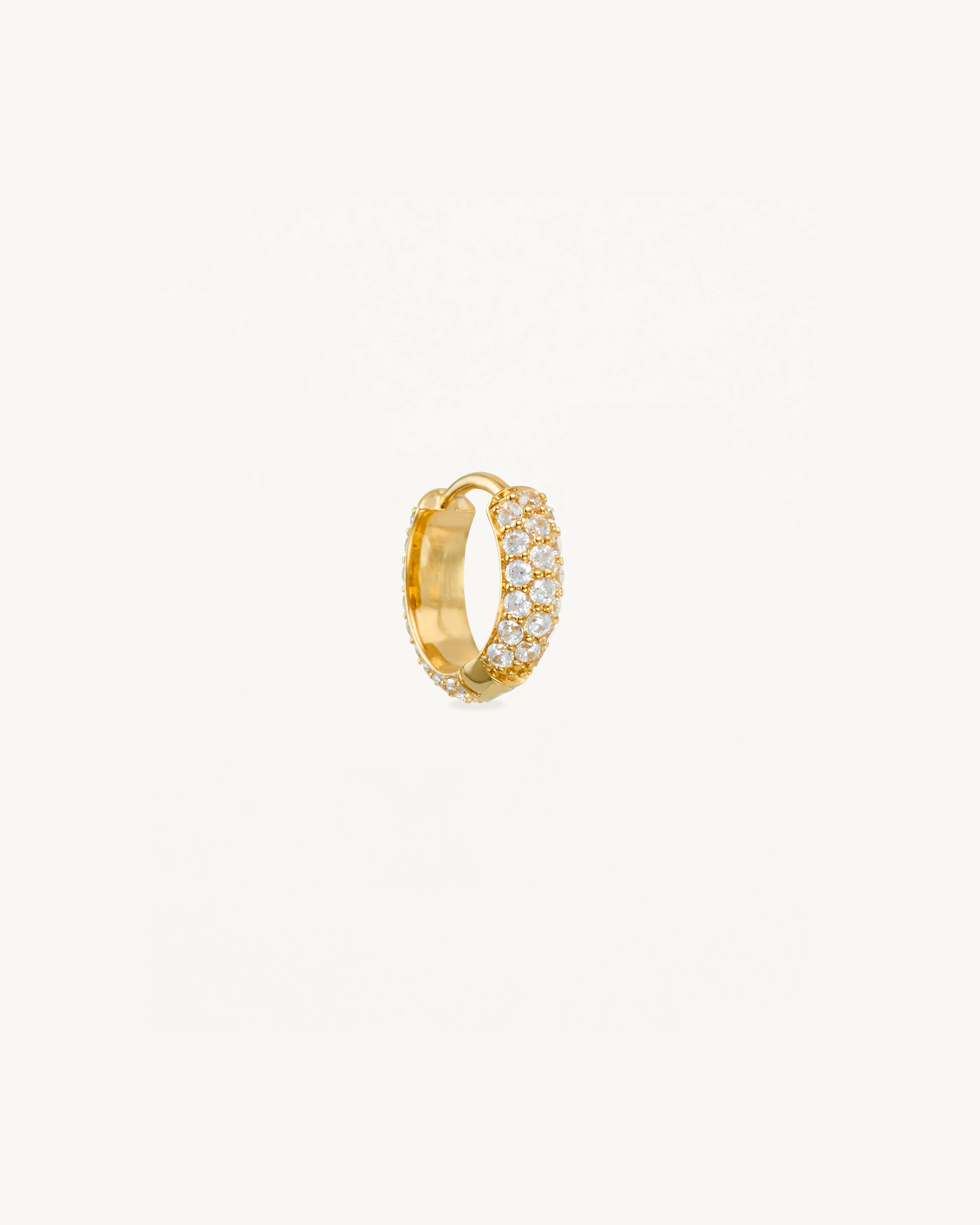 14k Solid Gold Light Catcher Lab-Grown Diamond Hoop