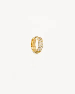 14k Solid Gold Light Catcher Lab-Grown Diamond Hoop
