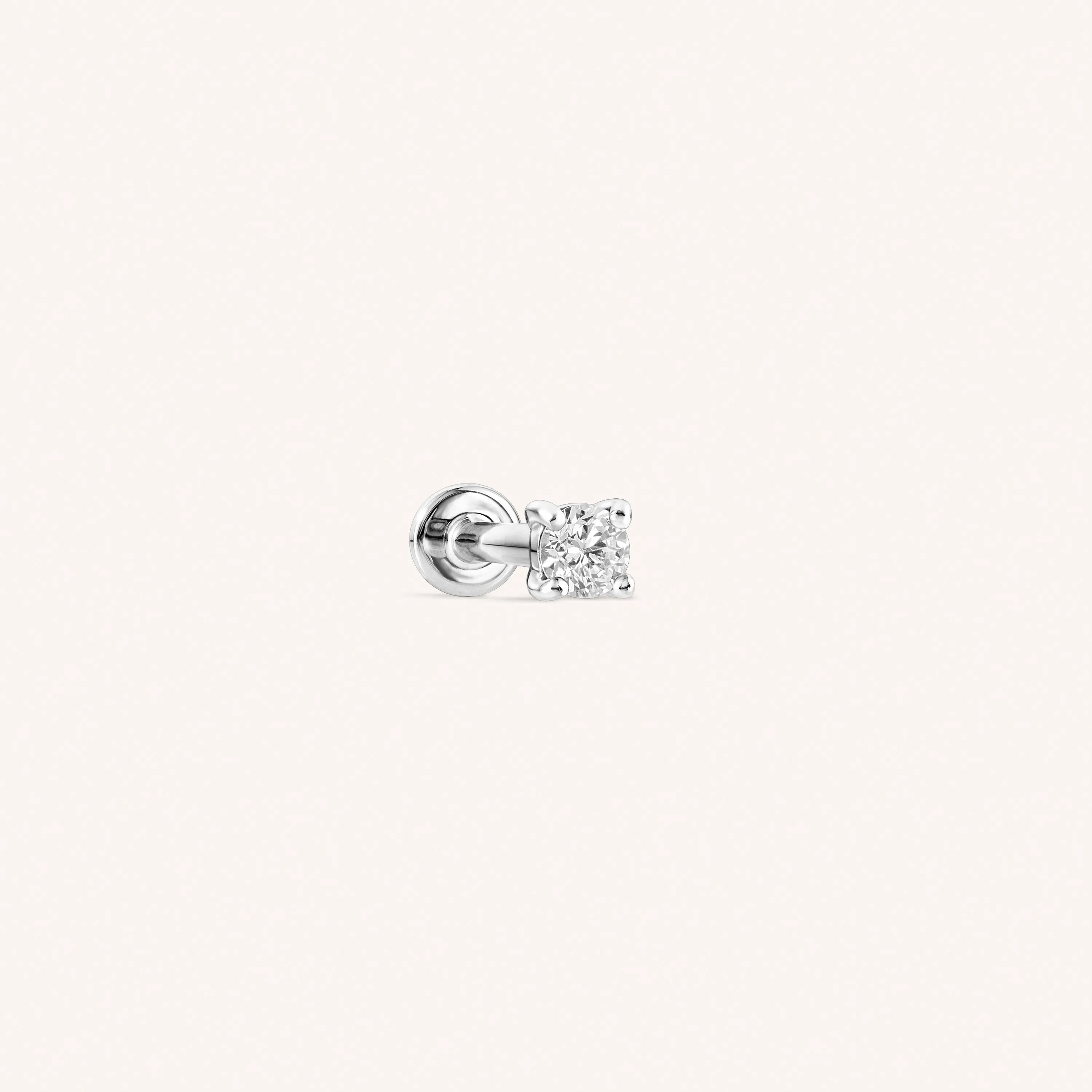 14K Solid Gold Mini Diamond Threaded Labret Earring