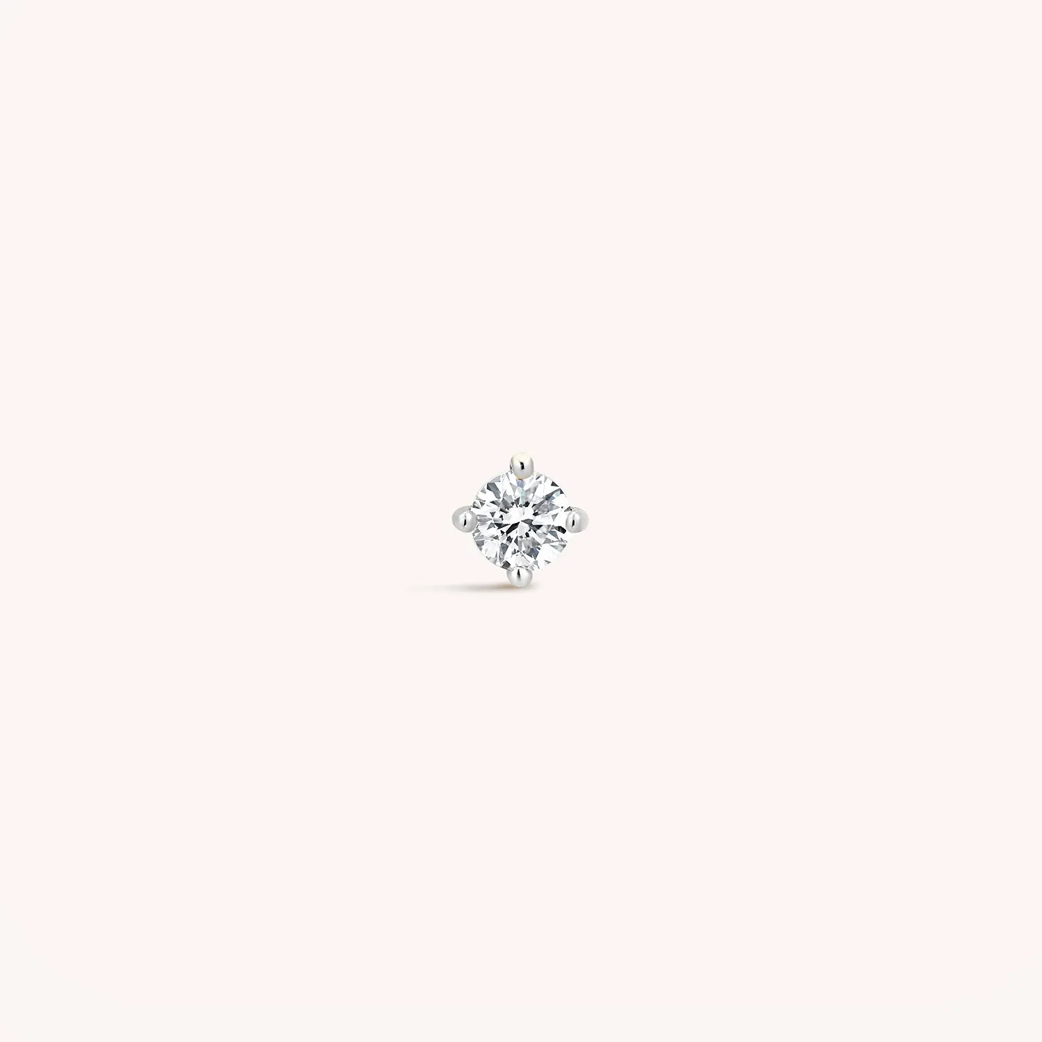 14K Solid Gold Mini Diamond Threaded Labret Earring