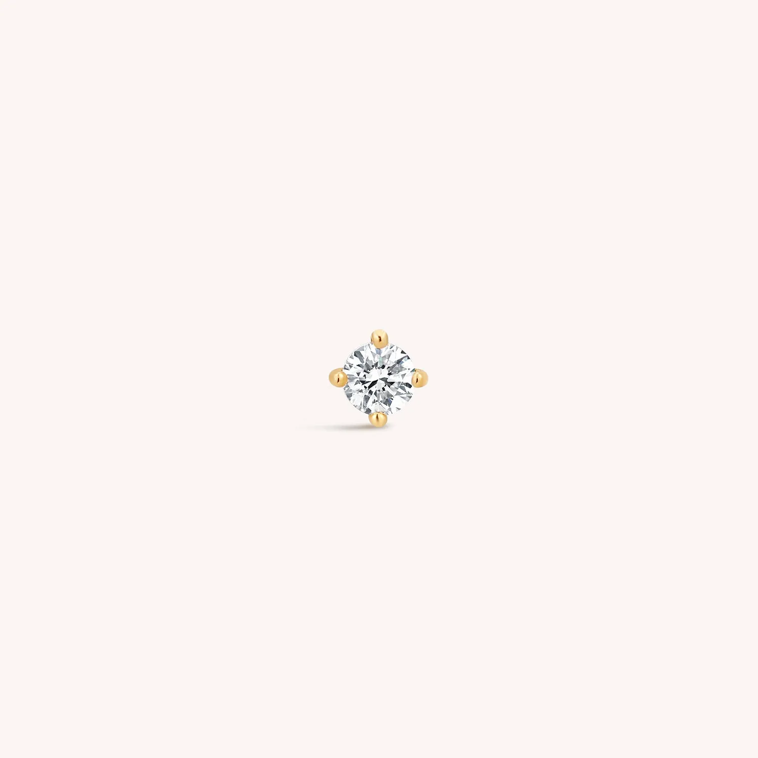 14K Solid Gold Mini Diamond Threaded Labret Earring