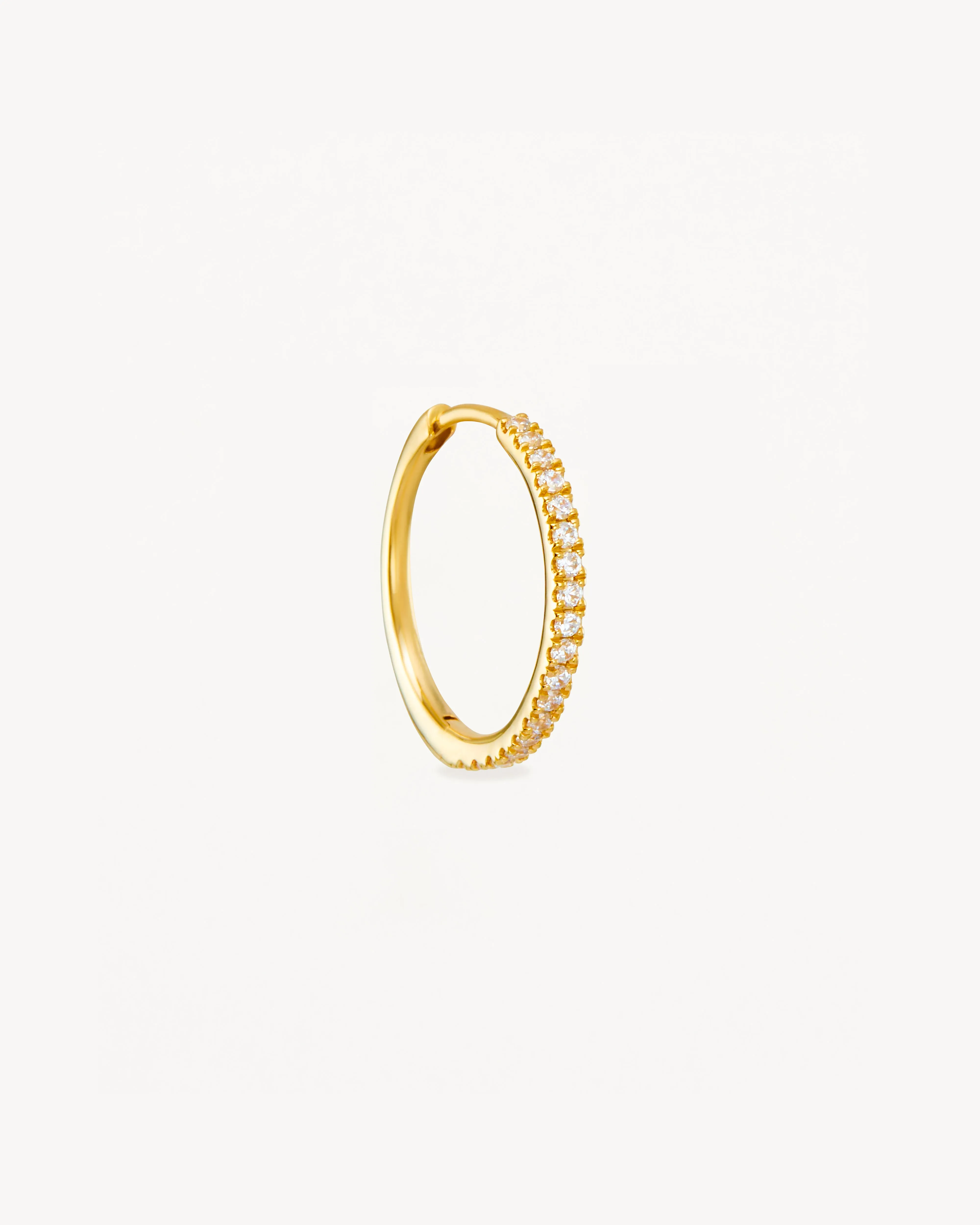 14k Solid Gold Mist Lab-Grown Diamond Hoop