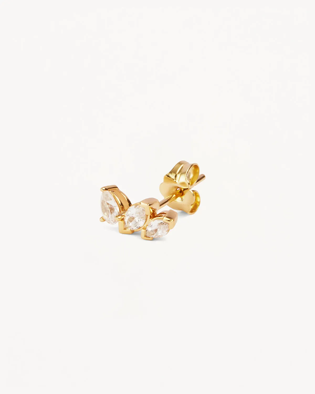 14k Solid Gold Petal by Petal Lab-Grown Diamond Earring - Left