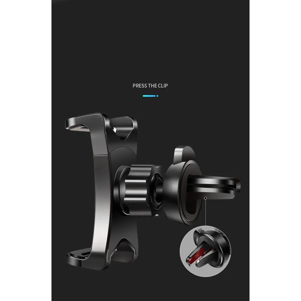 3 in 1 Car GPS Smartphone Holder: Dashboard / Visor Clamp   AC Grid Clip for Meizu M 5S Global - Black