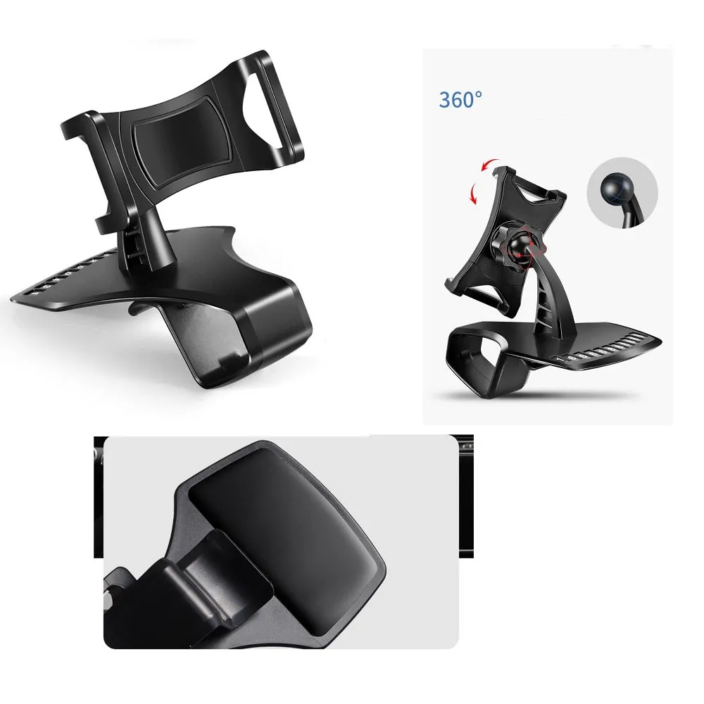 3 in 1 Car GPS Smartphone Holder: Dashboard / Visor Clamp   AC Grid Clip for Meizu M 5S Global - Black