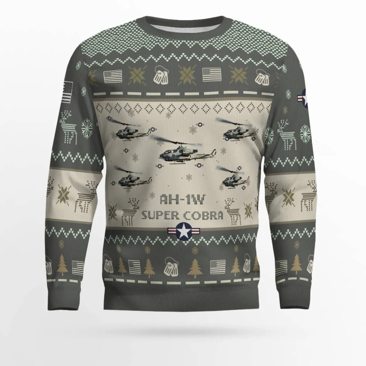 AH-1W Super Cobra AH1W Aircraft Ugly Sweater, Ugly Sweater Christmas Shirt for Men Dad Veteran