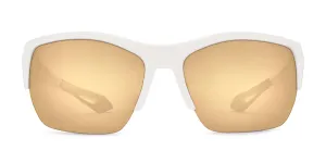 Arcata SR Polarized Sunglasses - Matte White / Ultra Brown 12 Gold Mirror