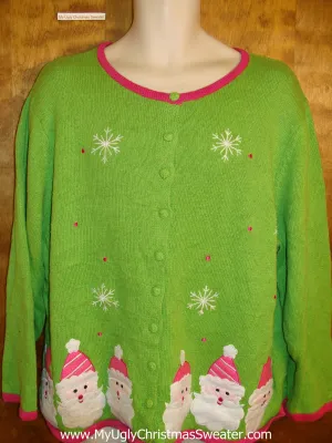Awesome Lime Green and Pink Big Funny Christmas Sweater