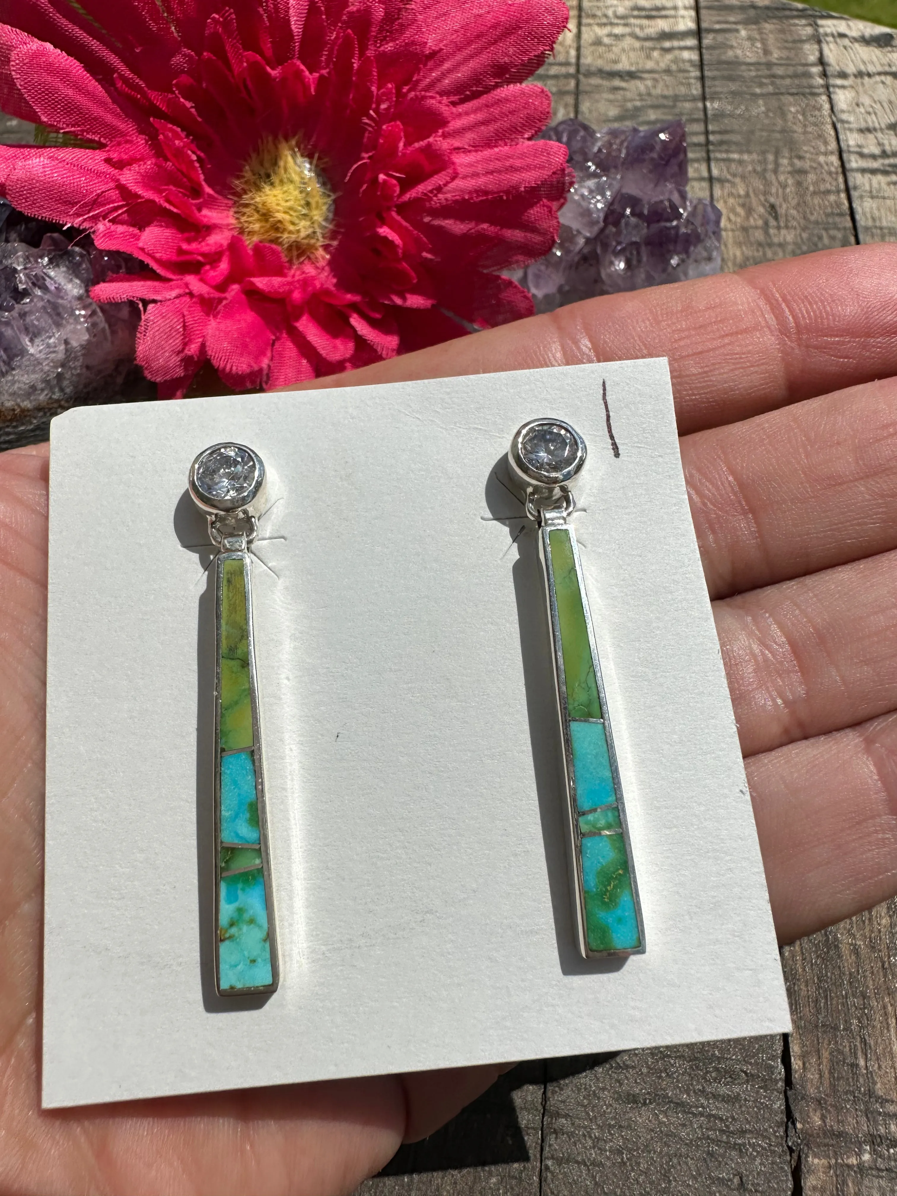Barn Diamond and Inlay Earring #1