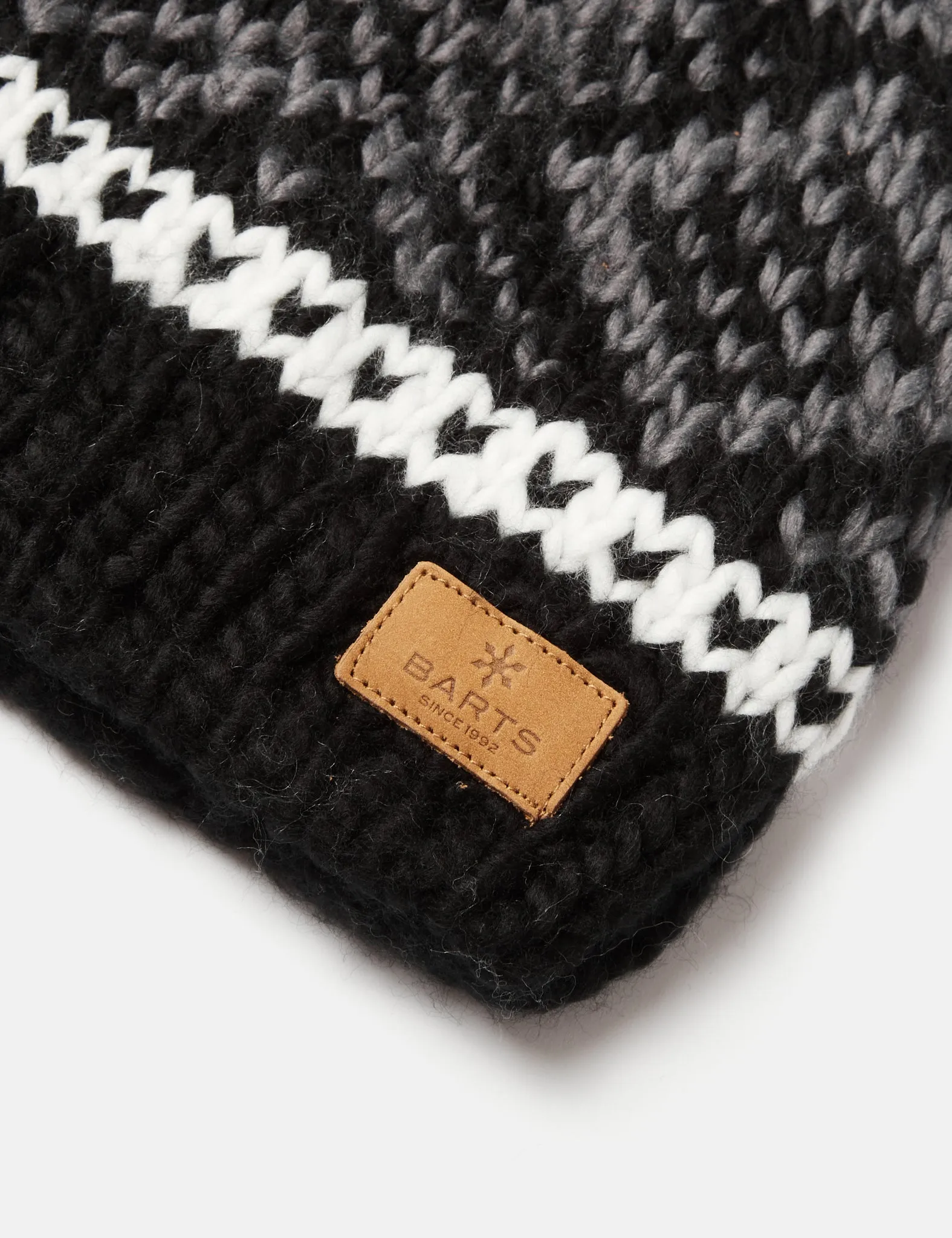 Barts Log Cabin Fair Isle Beanie Hat - Black