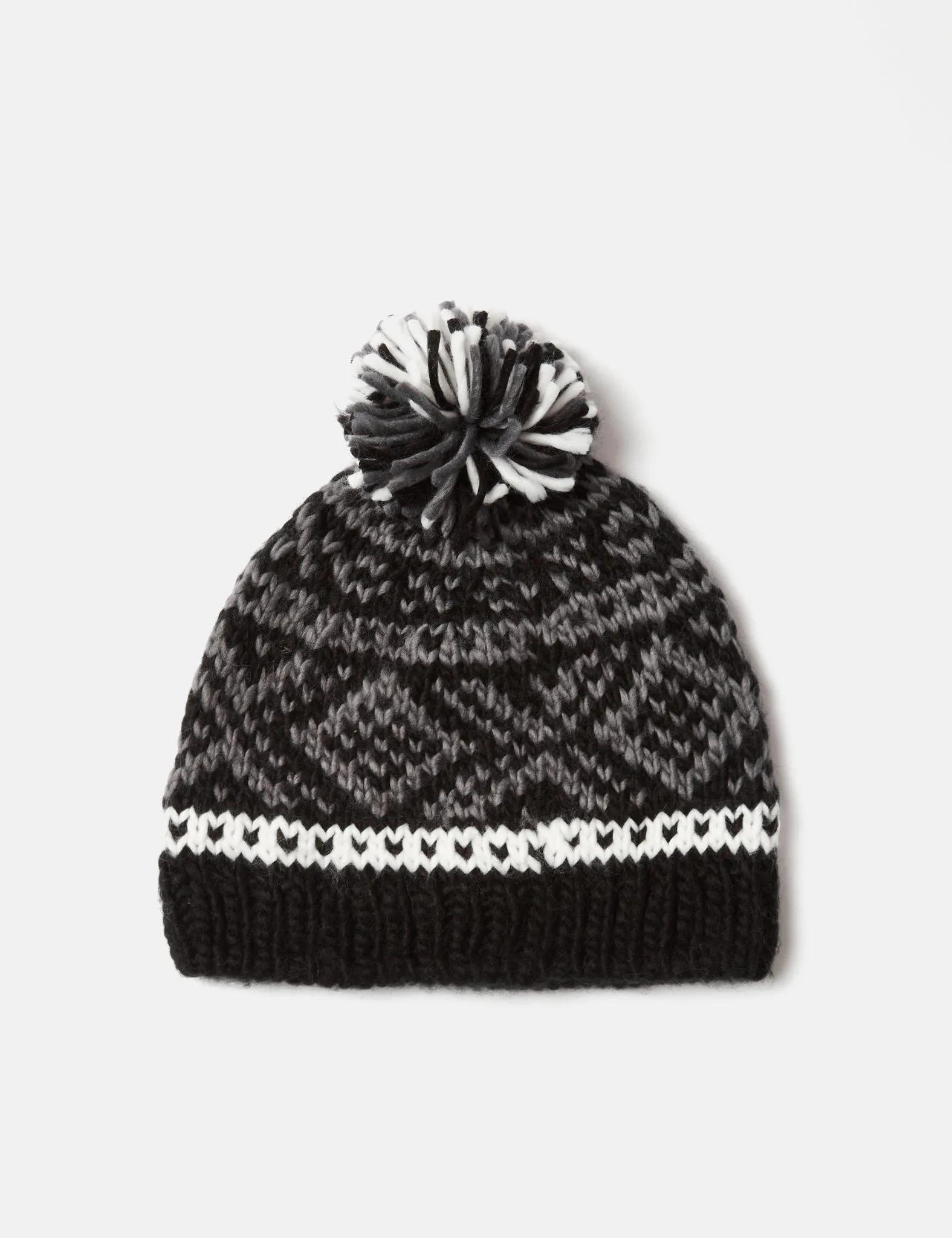 Barts Log Cabin Fair Isle Beanie Hat - Black