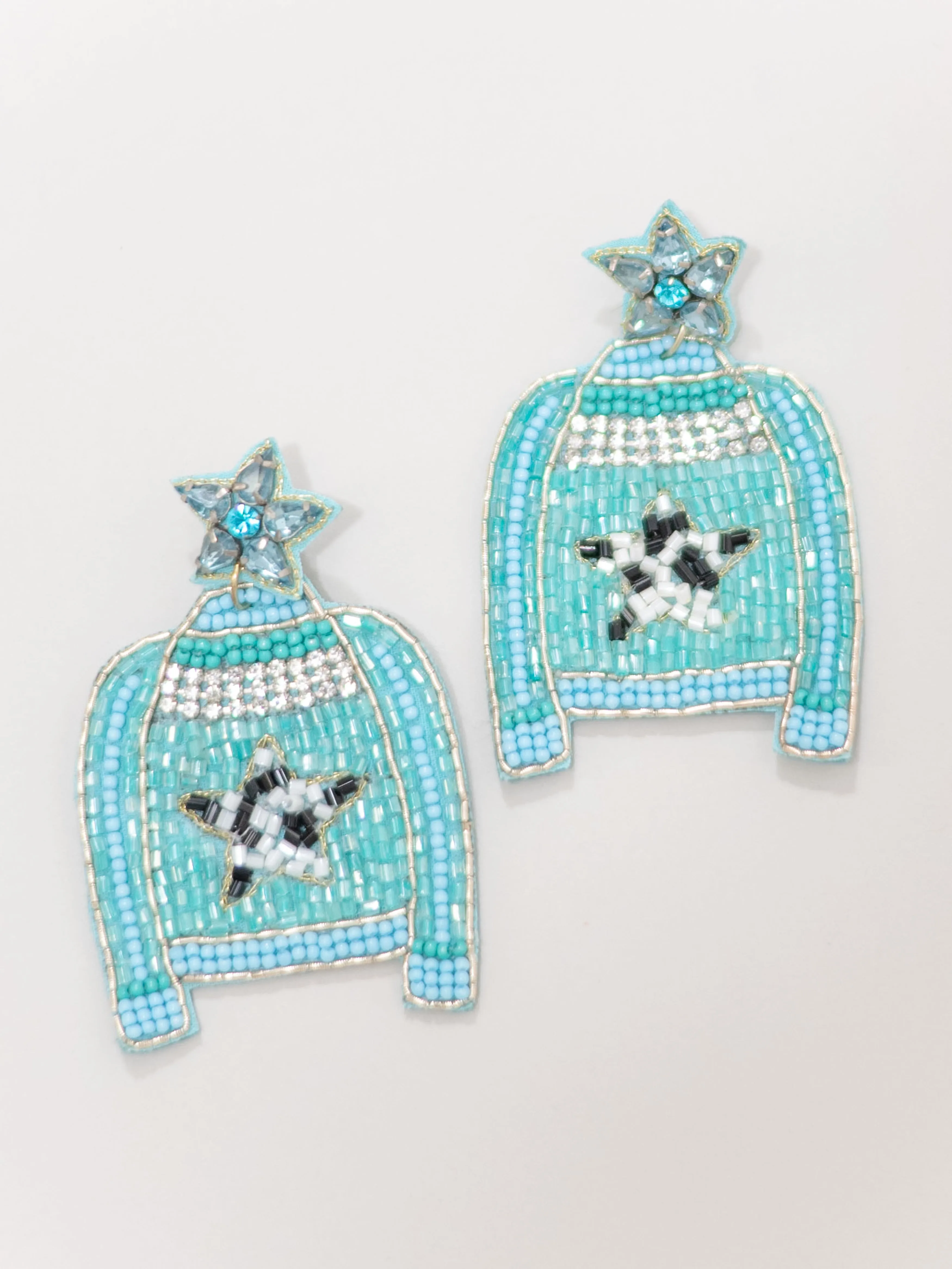 Beaded Star Jacket Earrings