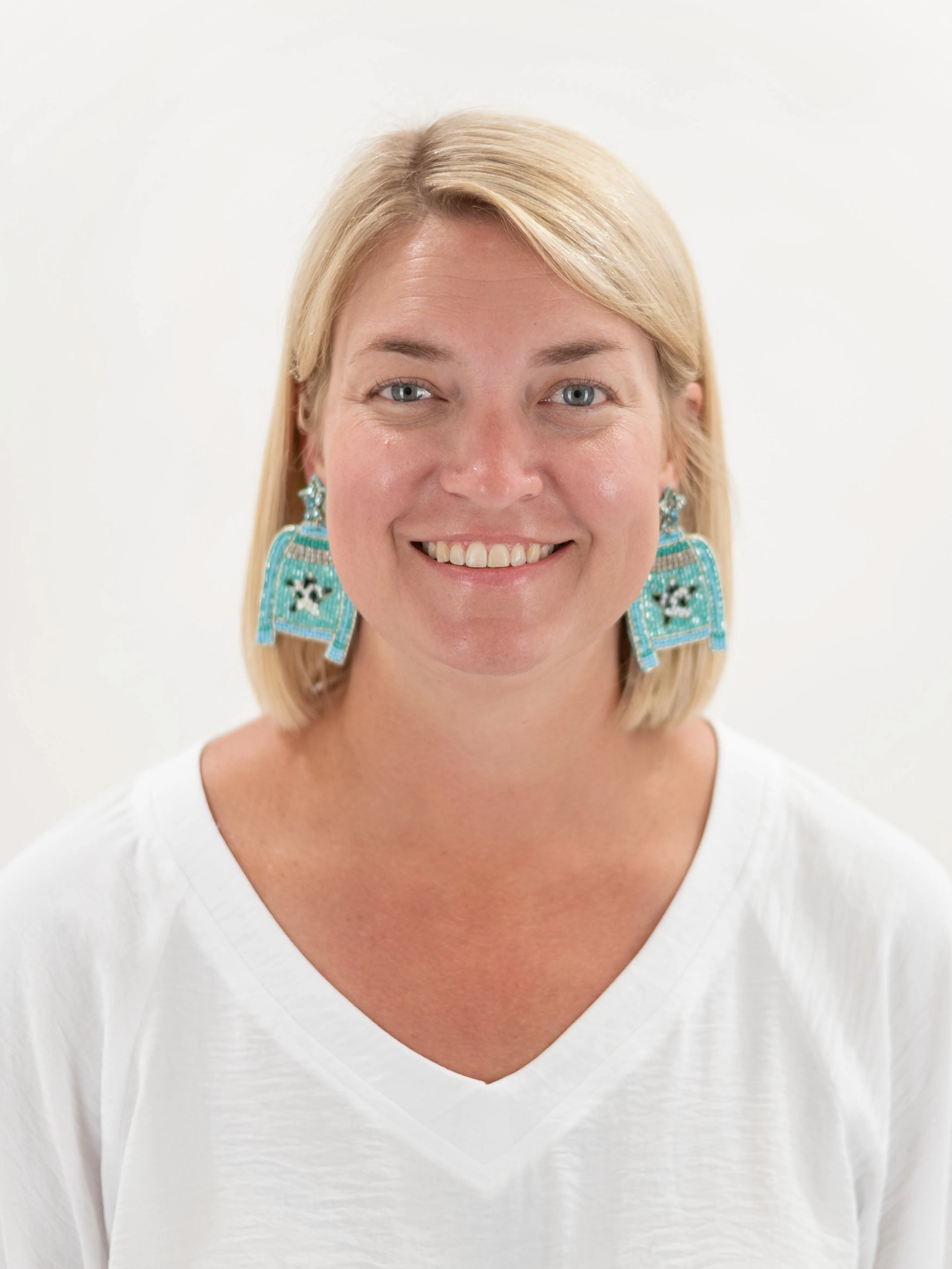 Beaded Star Jacket Earrings