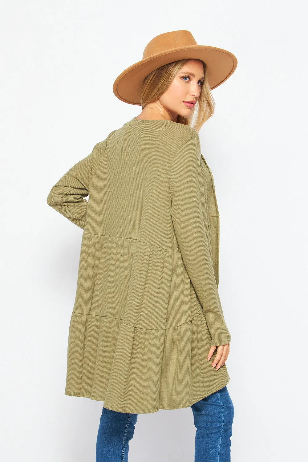 BELLA RIB OPEN CARDIGAN