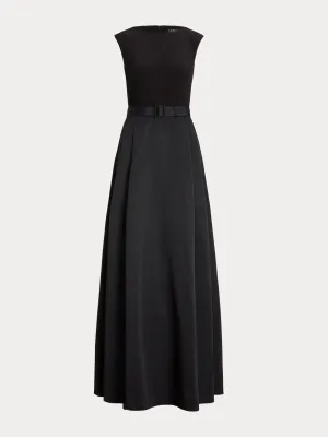 Belted jersey gown