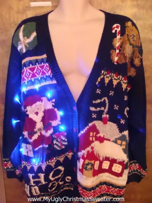 Big Size 80s Crazy Tacky Xmas Sweater with Lights