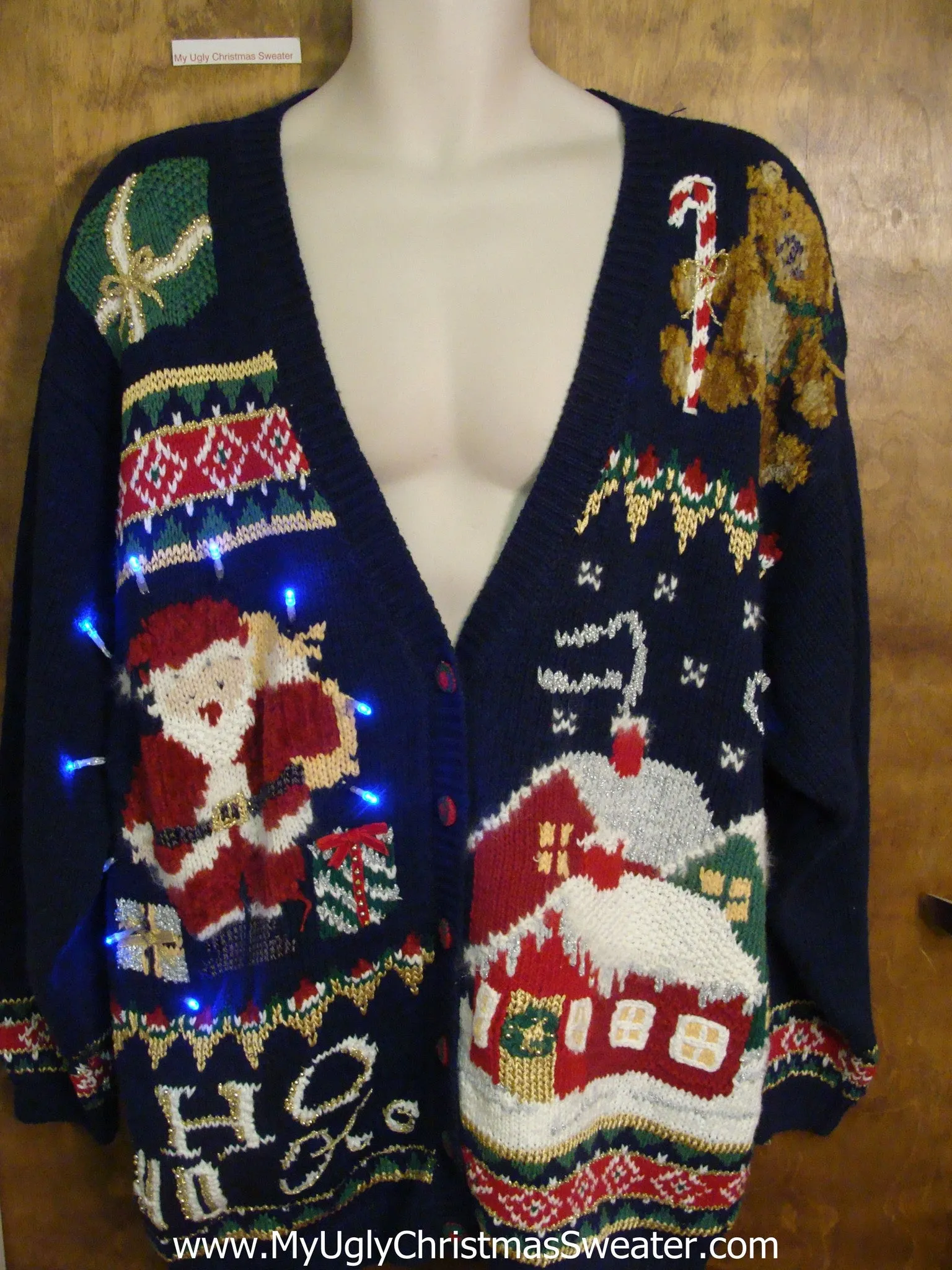 Big Size 80s Crazy Tacky Xmas Sweater with Lights
