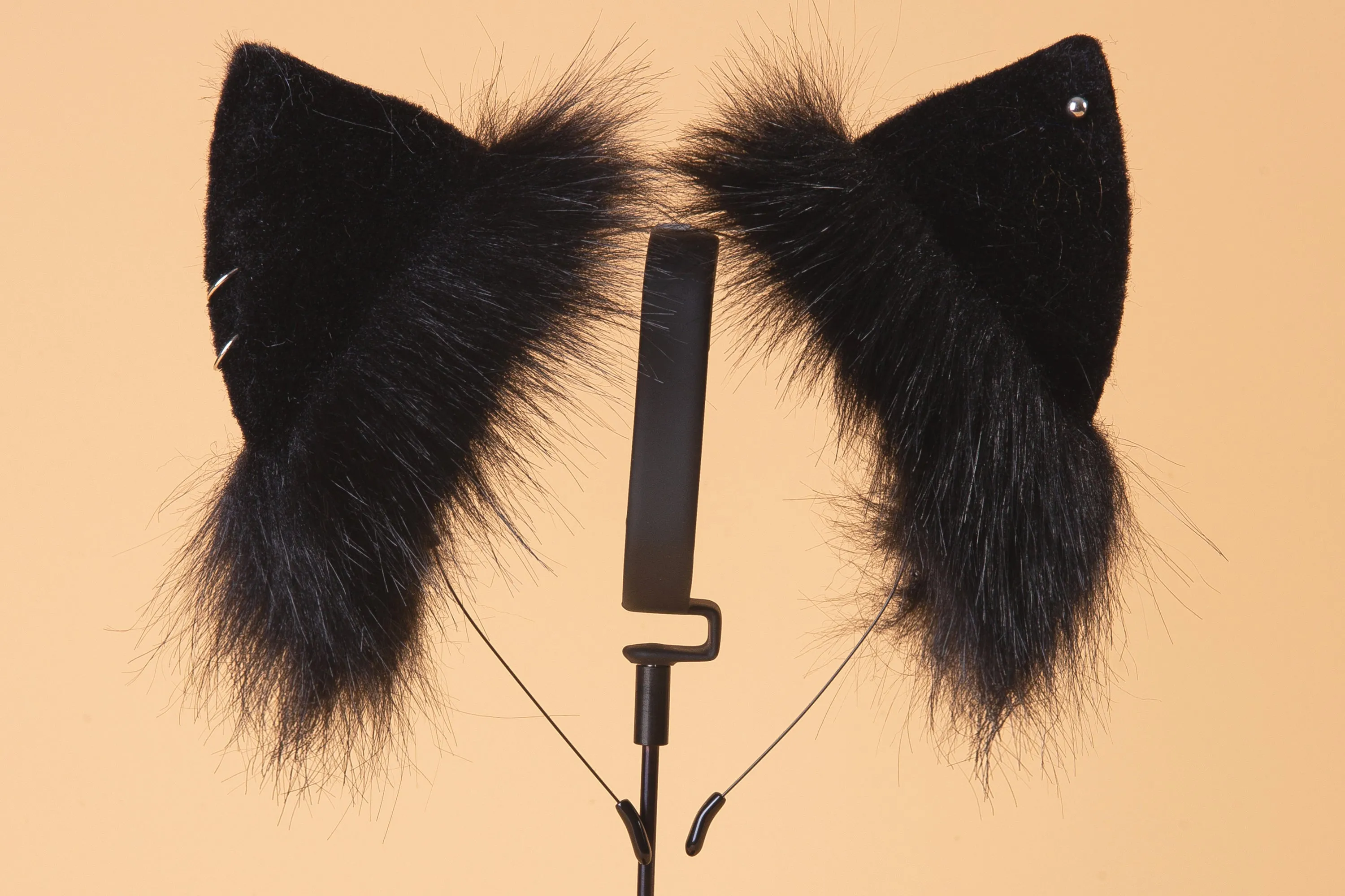 black fox tail and ear fox tail butt plug and ear wolf ear and tail plug nime cosplay neko ear and tail buttplug ass faux fur fox set