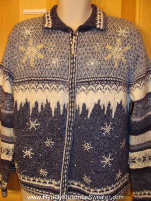 Blue and White Snow 2sided Funny Ugly Sweater