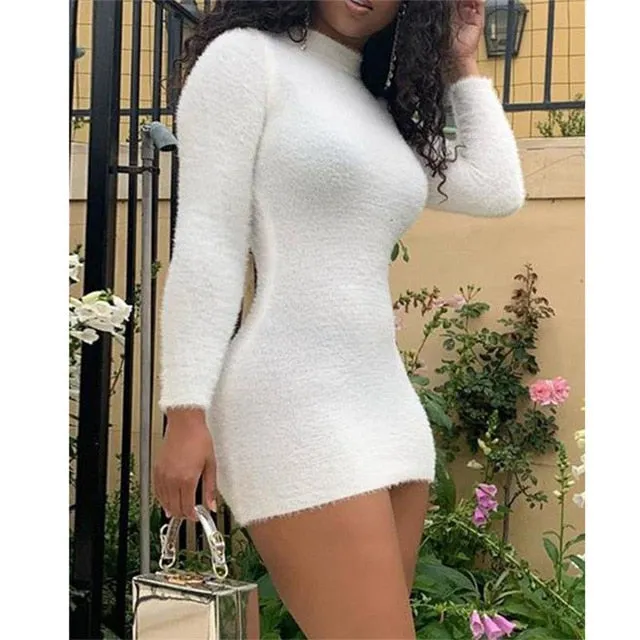 Bombshell Knitted Sweater Mini Dress