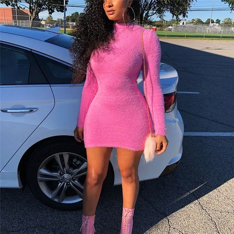 Bombshell Knitted Sweater Mini Dress