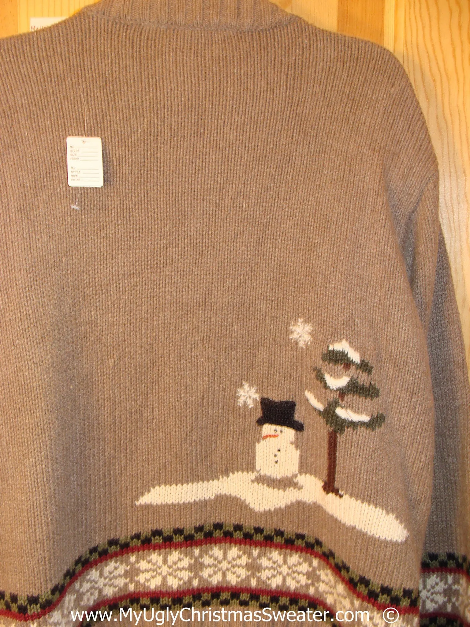 Brown Festive Christmas Sweater with Moose and Bear