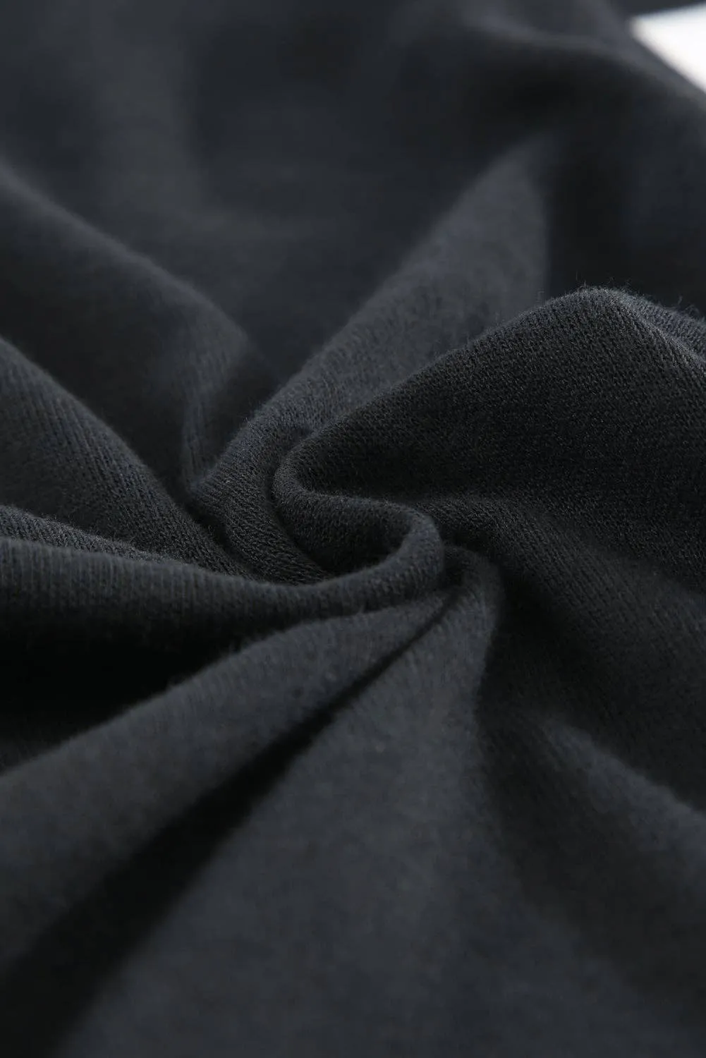 Button Front V-Neck Cardigan: Black