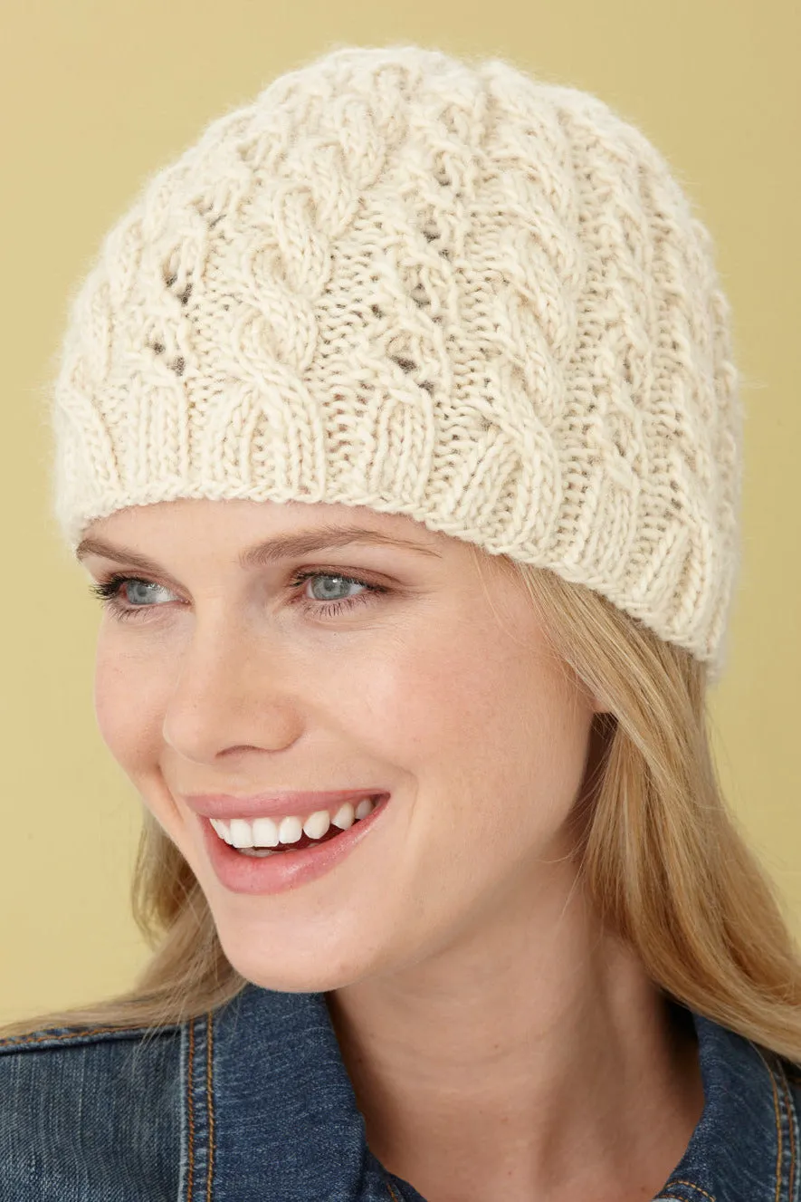 Cables And Lace Hat Pattern (Knit)
