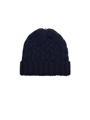Charlie Cable Knit Hat - Navy