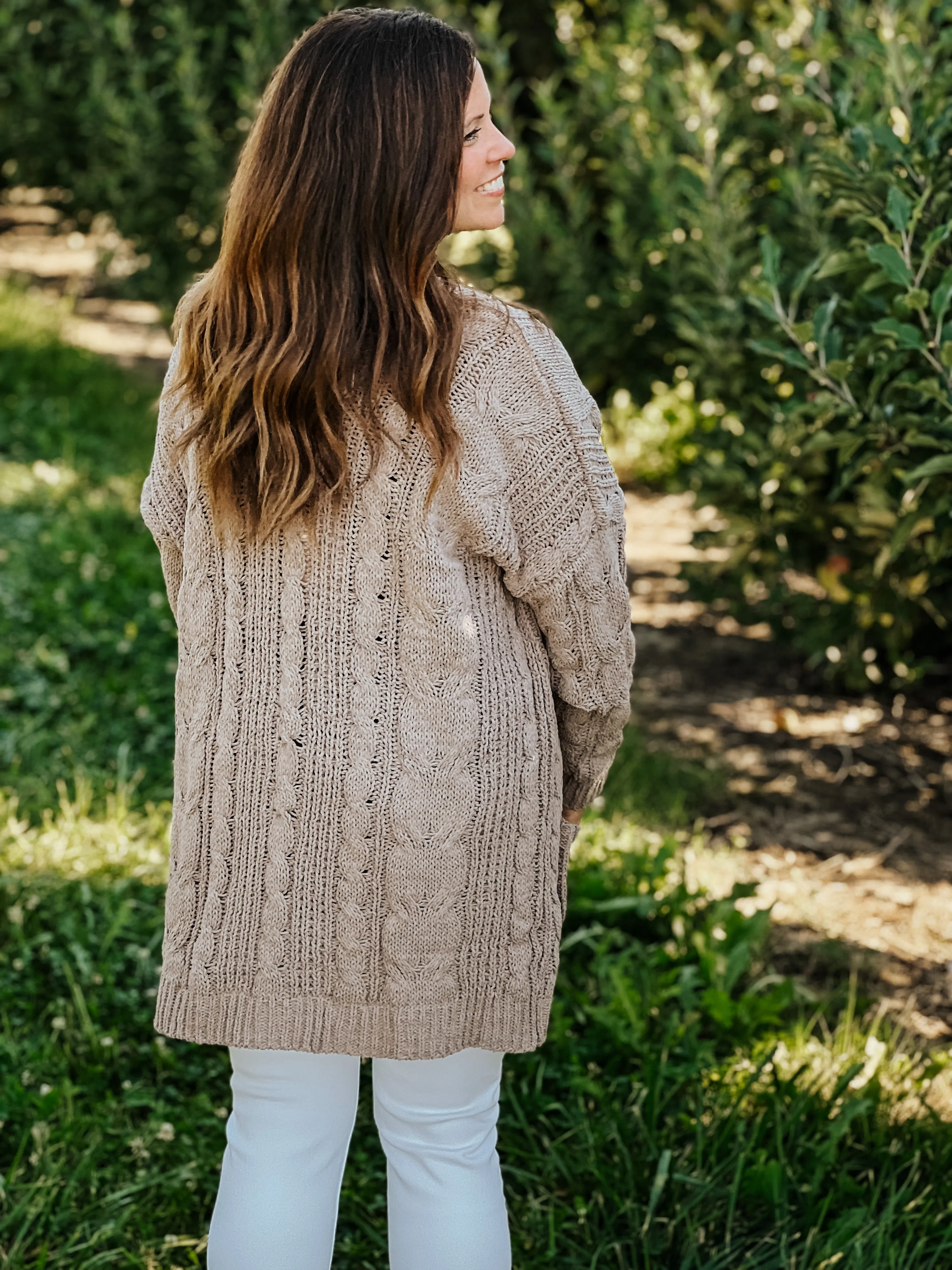 Chenille Open Front Cardigan