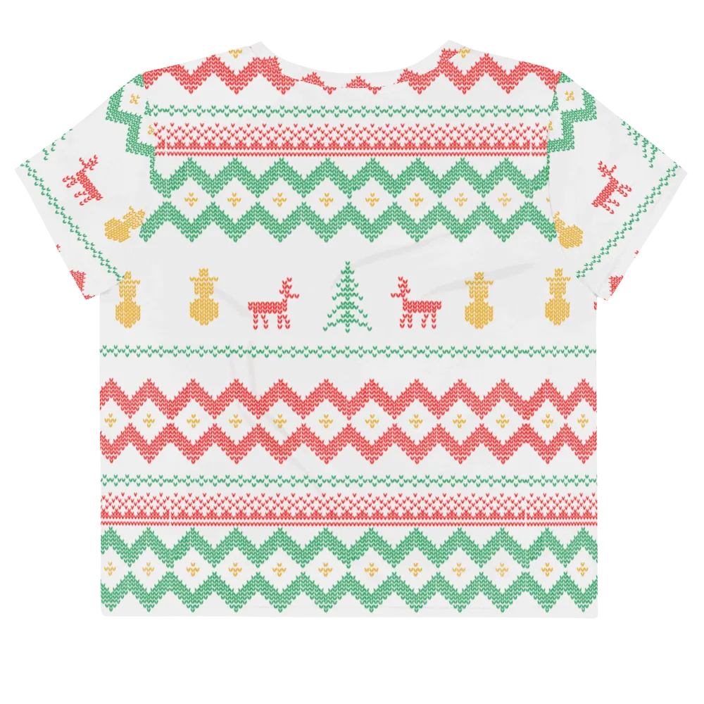 Christmas Merry Sweater White Crop Tee