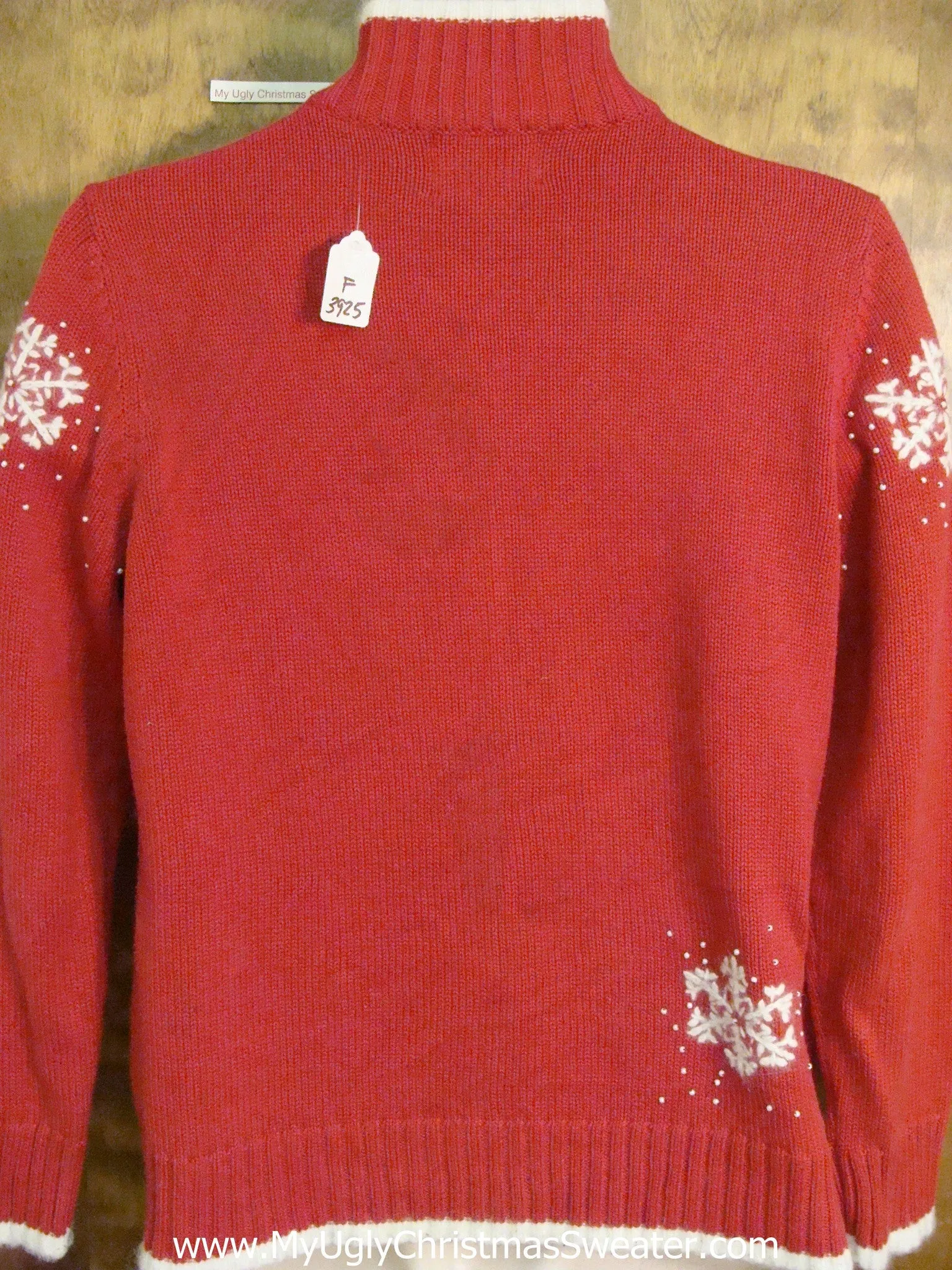 Classic Snowflake Themed Red  Christmas Sweater