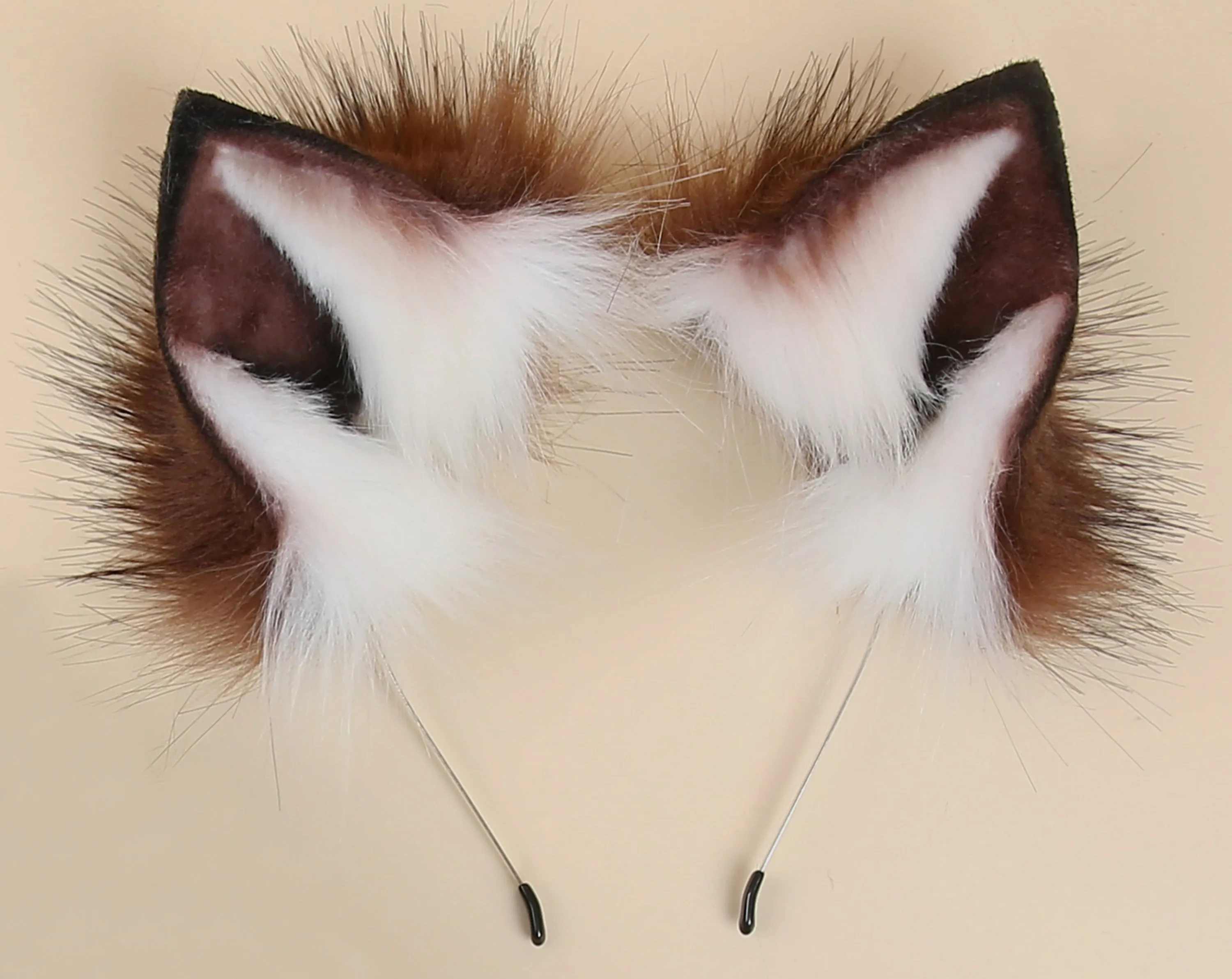 coffee black fox tail plug and ear and tail plug set wolf tail buttplug and ear kitten play set cosplay ear and tail plug T shaped butt plug tail and ear