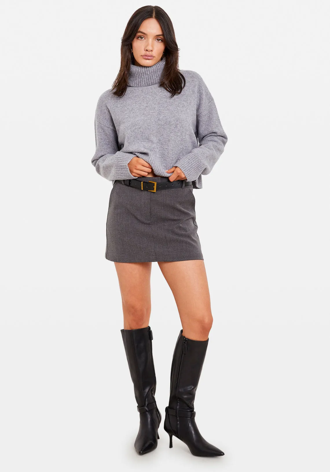 CROP TURTLENECK SWEATER
