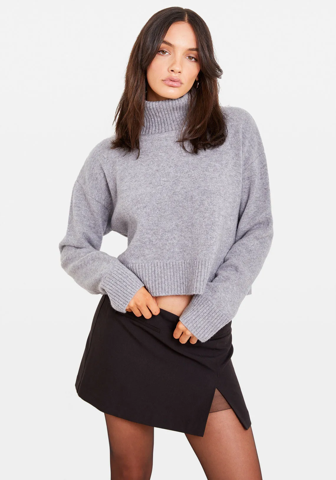 CROP TURTLENECK SWEATER