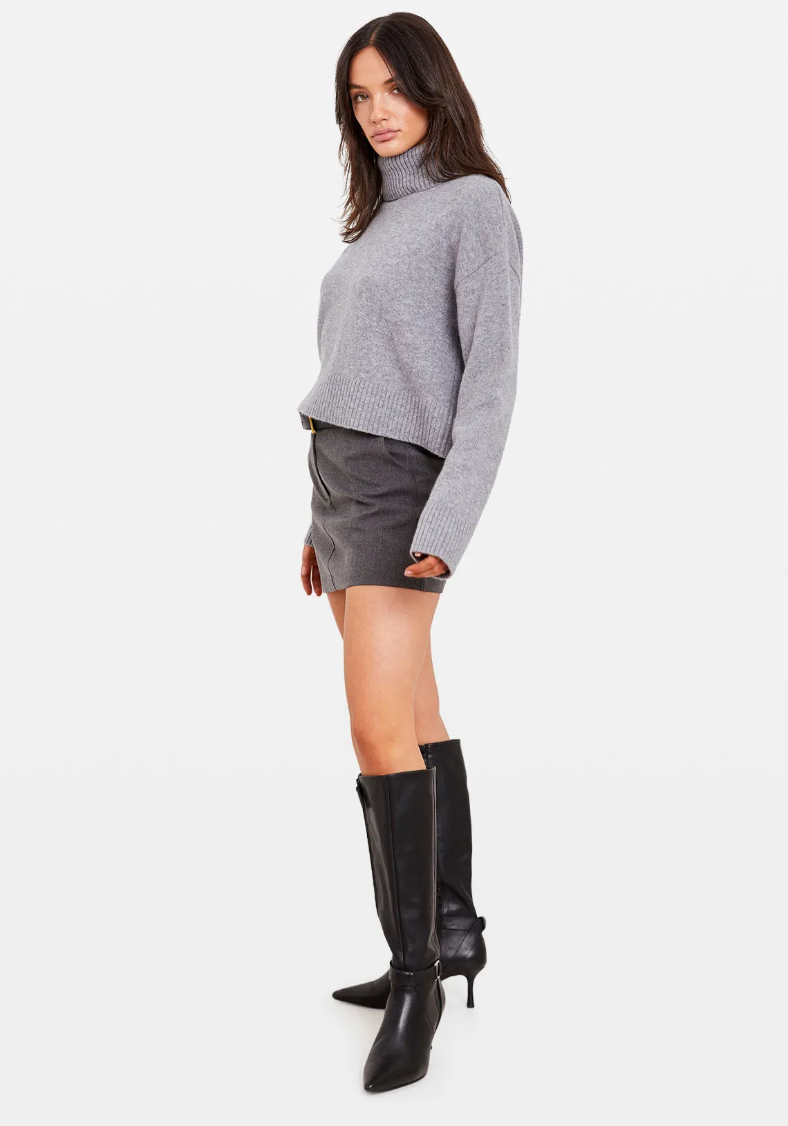 CROP TURTLENECK SWEATER