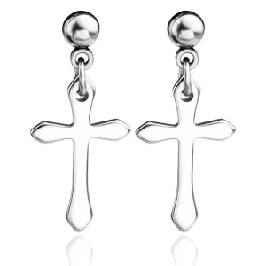 Cross Dangle Barbell Stud Earrings | Jovivi
