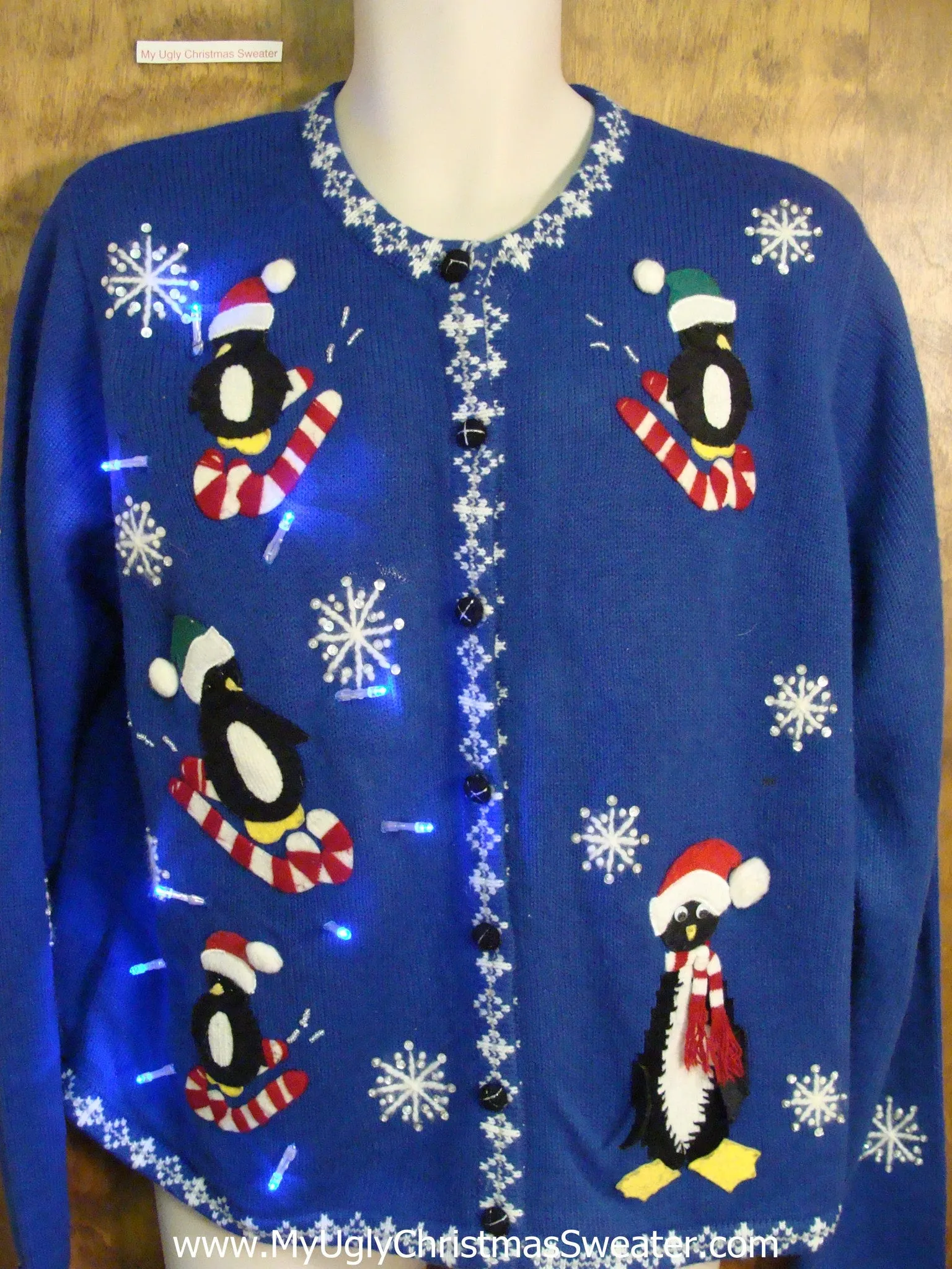 Cute Penguins Light Up Cheesy Christmas Sweater