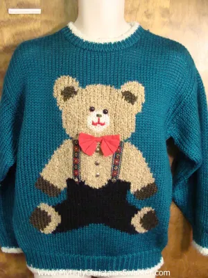 Cutest Teddy Bear 80s Ugly Christmas Sweater