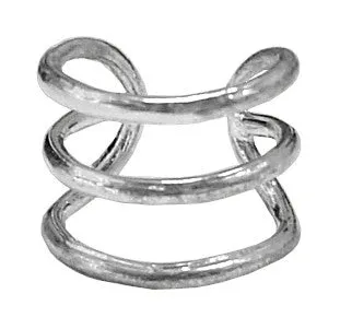 Ear Cuff Triple Strander - Silver