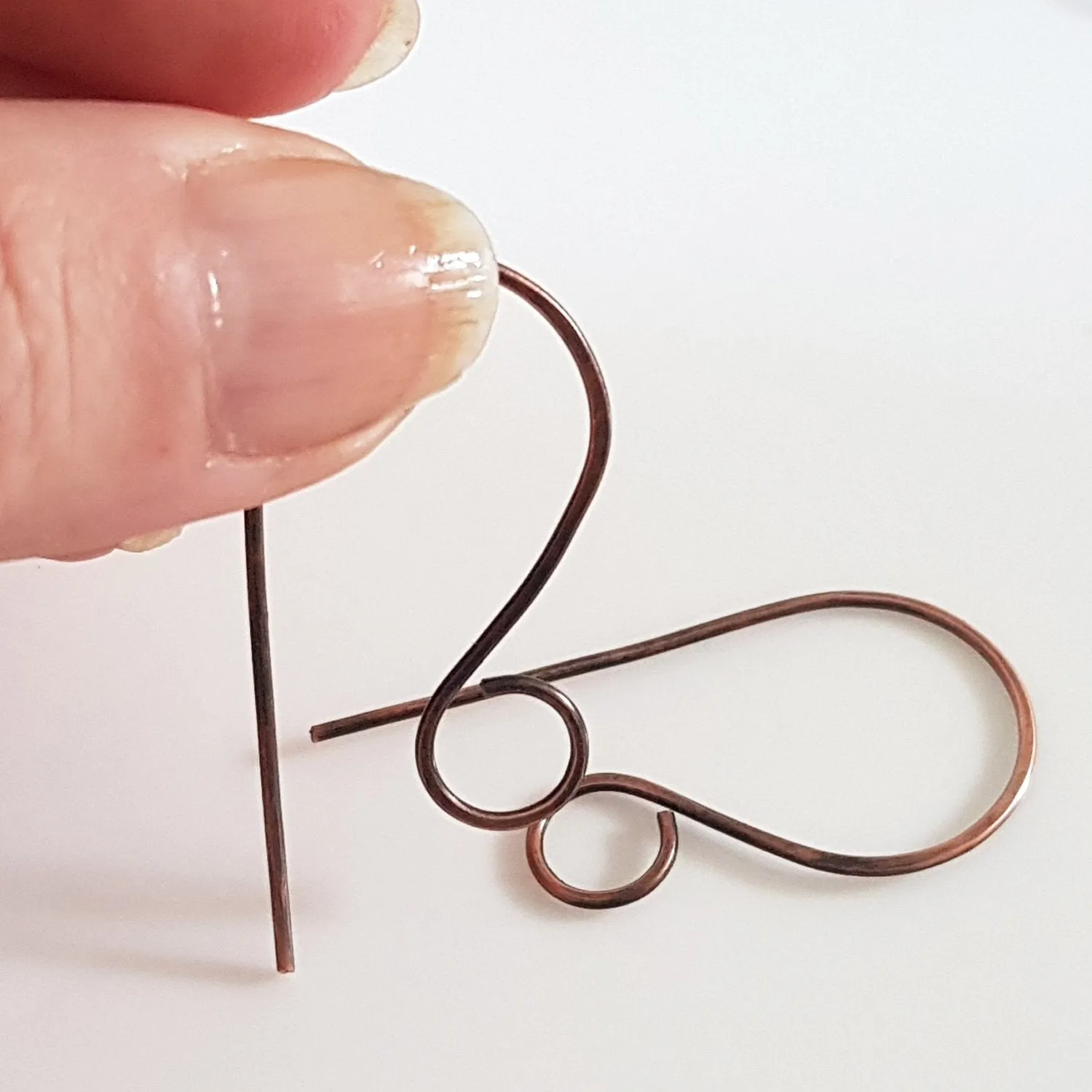 Ear Wires, Oxidised Copper Large Shepherds Hooks - Jewellery Making Supply (F-C008/EH )