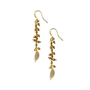 EARRING GOLD DROP PEARL