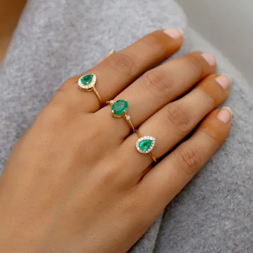 Emerald Pear Ring