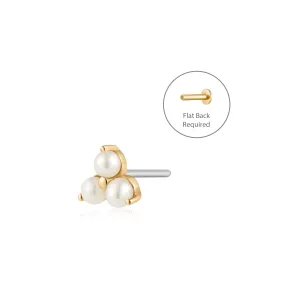 ETTA | Triple Pearl Threadless Flatback Earring