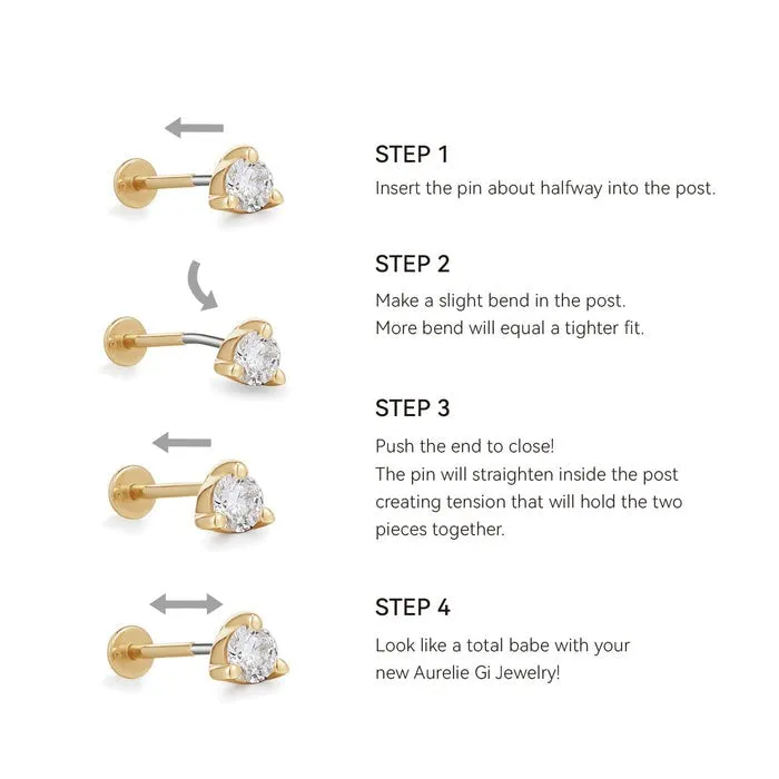 ETTA | Triple Pearl Threadless Flatback Earring