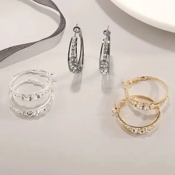 European And American Air Drill Mosaic Women's Earrings