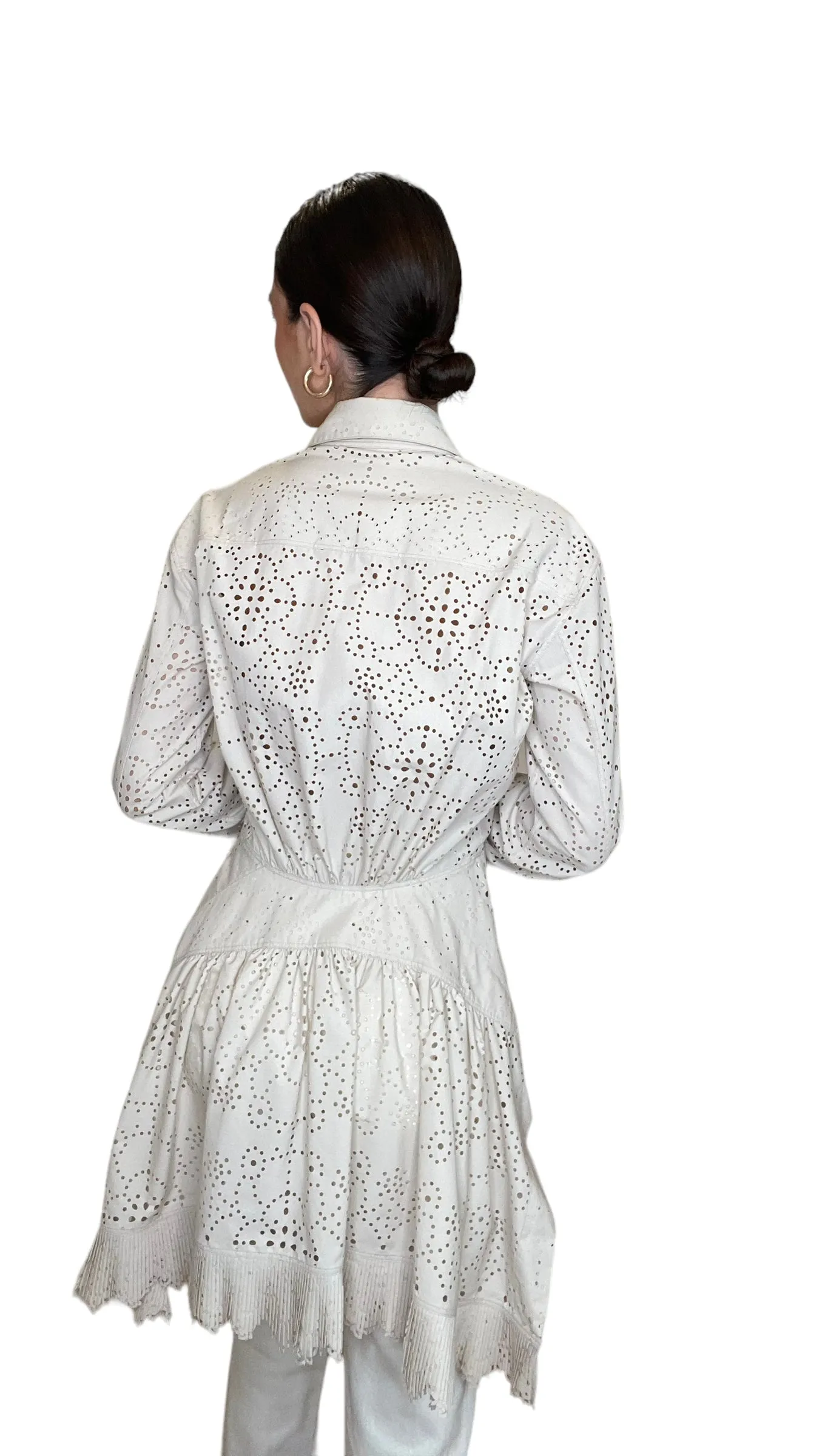 Eyelet Cream Shirt - S