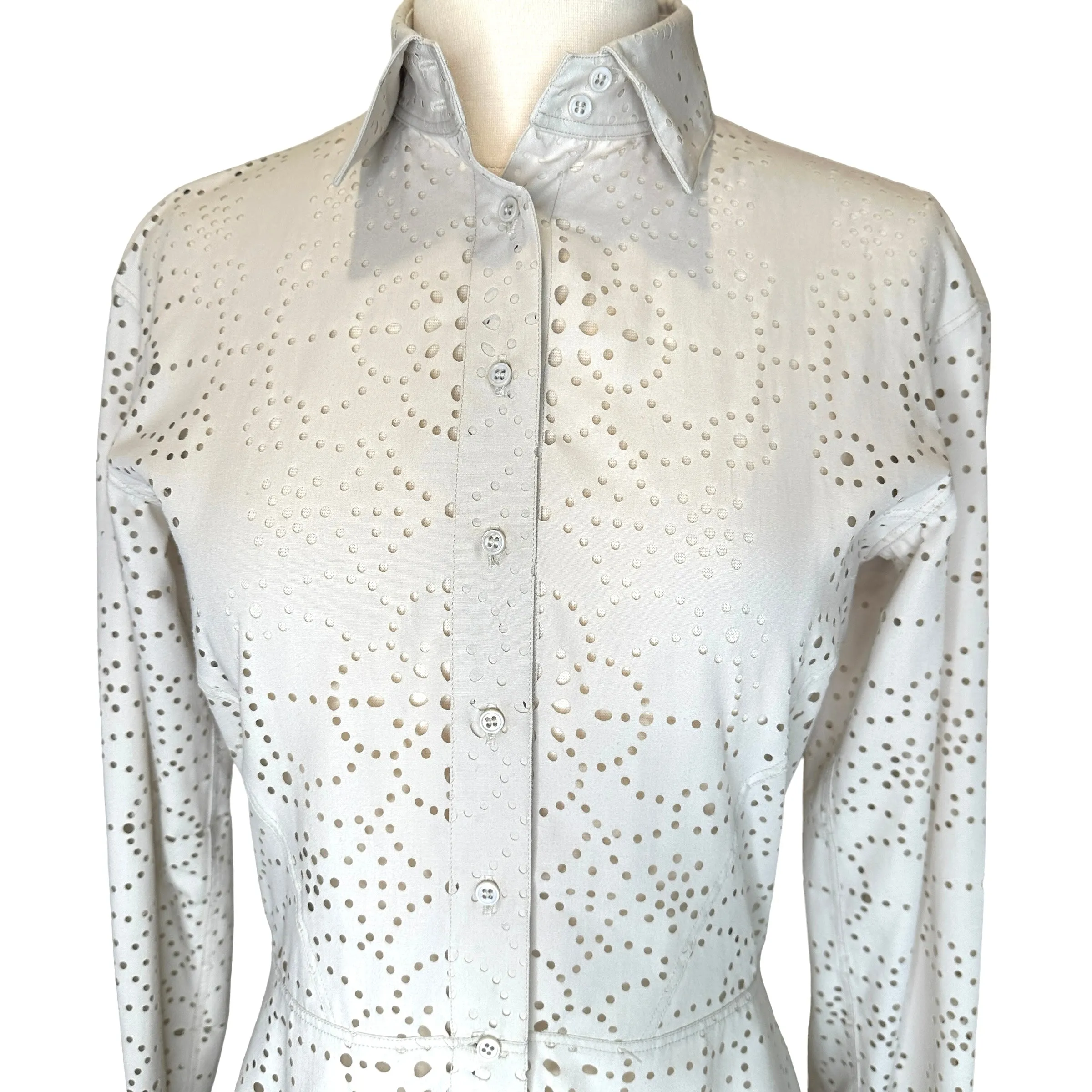 Eyelet Cream Shirt - S
