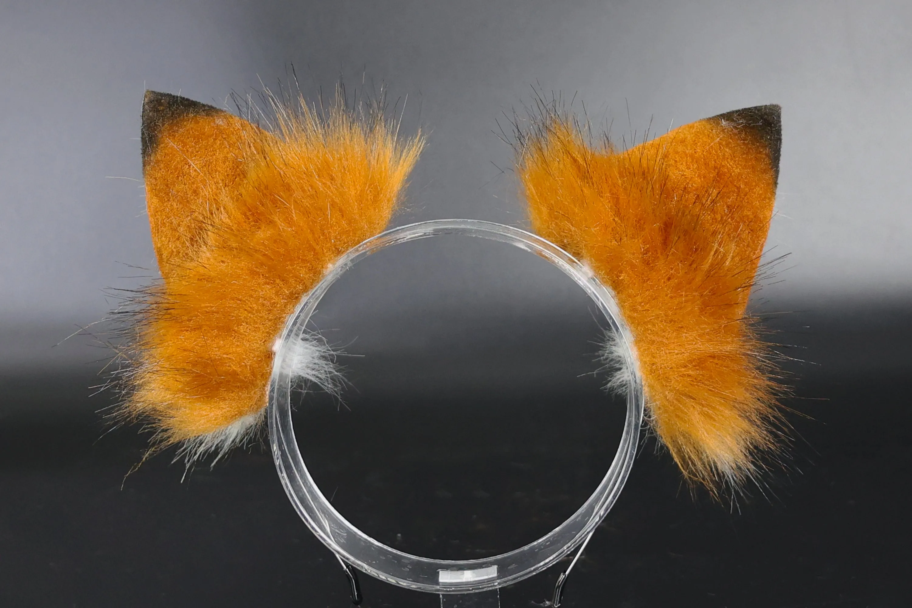 Faux fur fox ear and tail curved wolf tail and ear cat tail and ear kitten ear and tail set anime cosplay role play ear and tail petplay ear