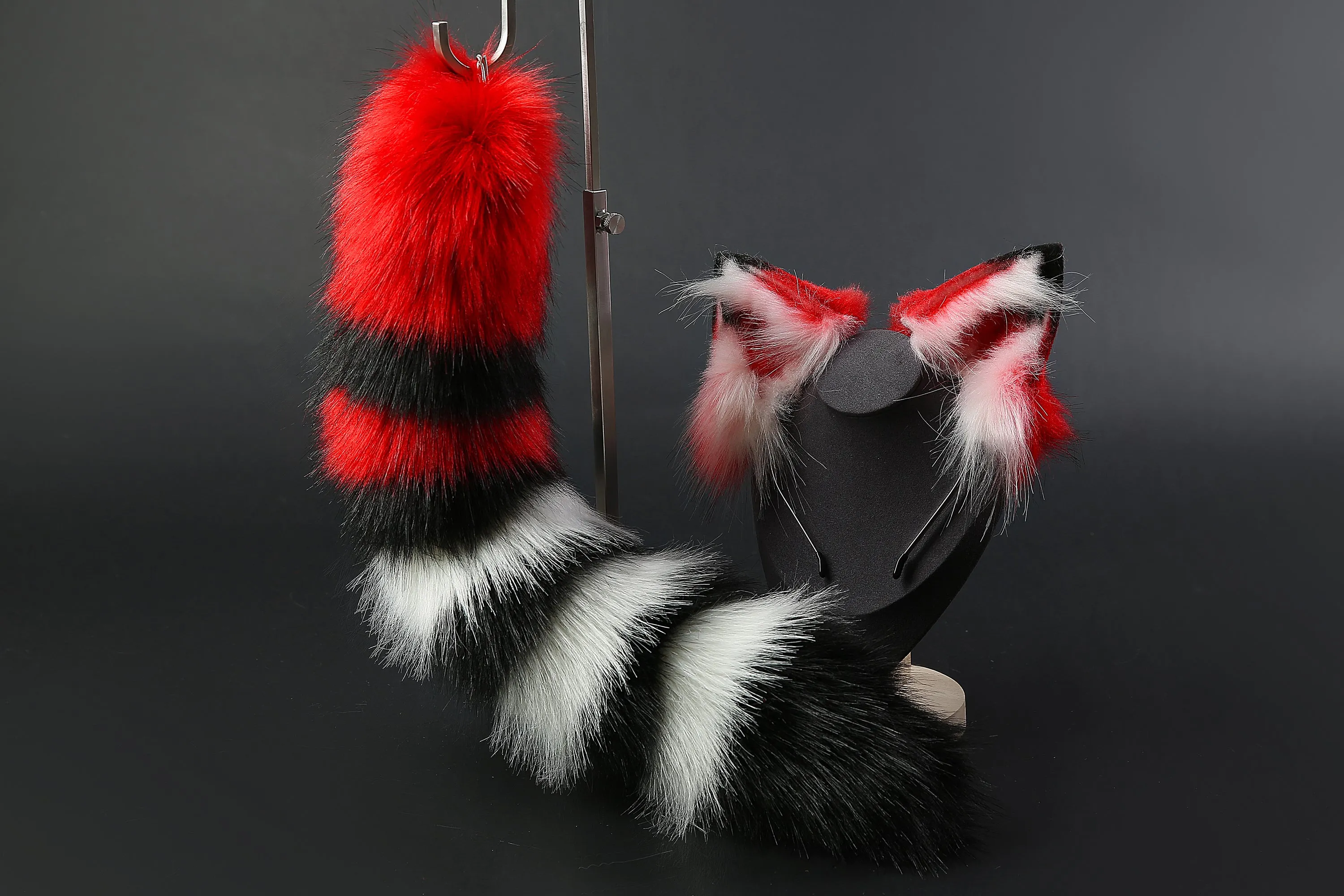 faux fur fox ear and tail plug set wolf ear and tail plug set petplay ear and tail butt plug cat ear and tail cosplay - kittenplay -mature